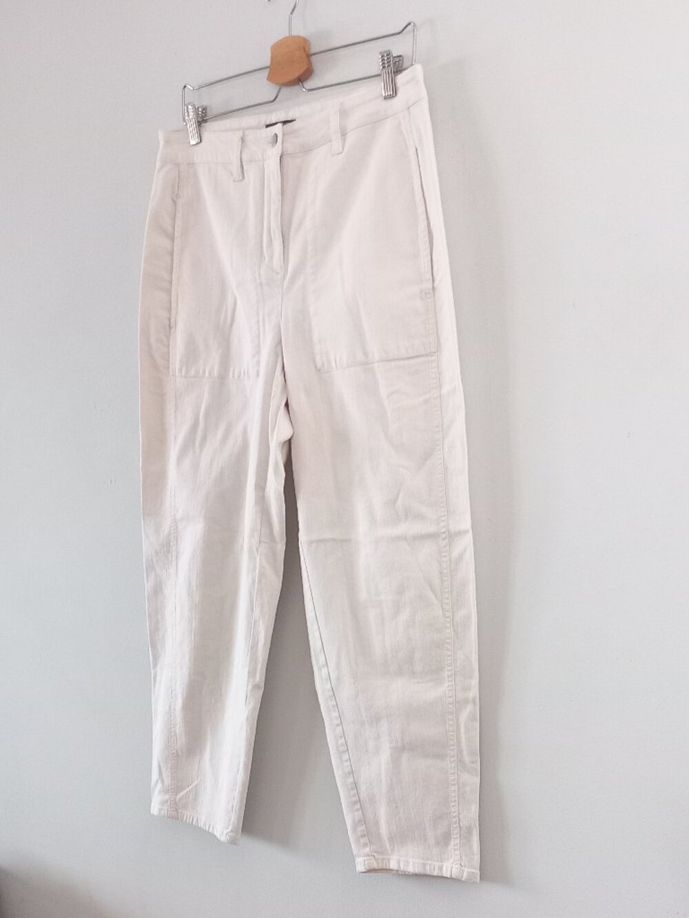 EILEEN FISHER NWT cream barrel leg pants - Picture 2 of 11